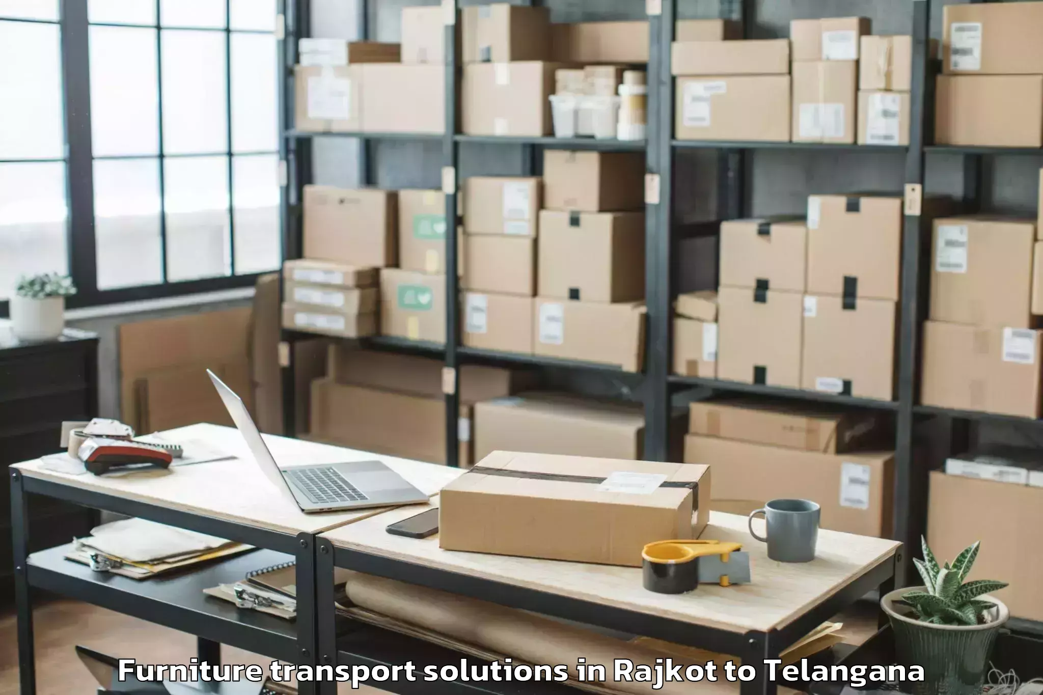 Professional Rajkot to Shaikpet Furniture Transport Solutions